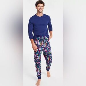 FAMILY PAJAMAS Matching Men's Holiday Toss Pajamas Set sz 1XB NAVY Big & Tall